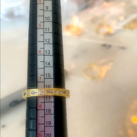 NEW HIGH END Gold Plated Anniversary Ring Wedding Band 7.5 ( #11) GIFT - Picture 2 of 6